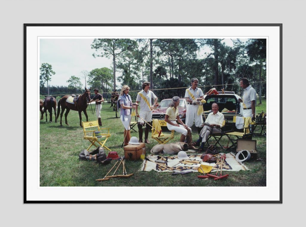 Slim Aarons 'Polo Party' 1981 Oversize C Type Print Framed In Black
