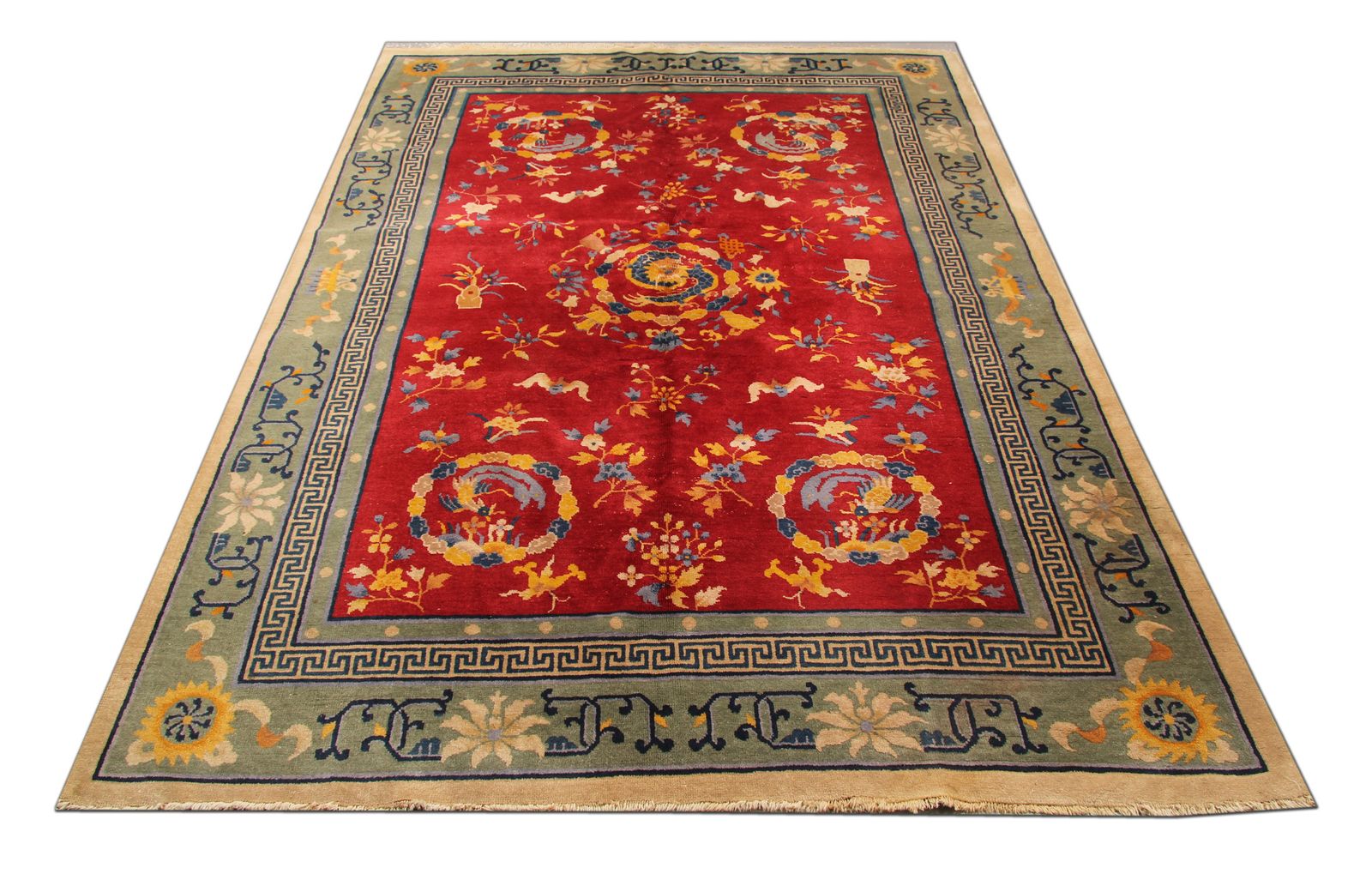 Blush Red Rugs, Art Deco Carpet Chinese Rug 182 X 270 Cm photo for sale