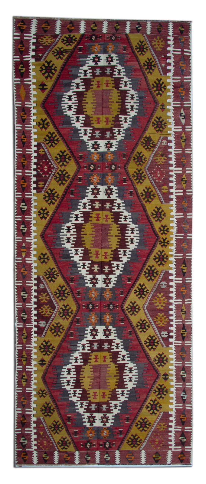 Antique Rug Turkish Carpet Kilim Runner Rug 140 X 390 Cm