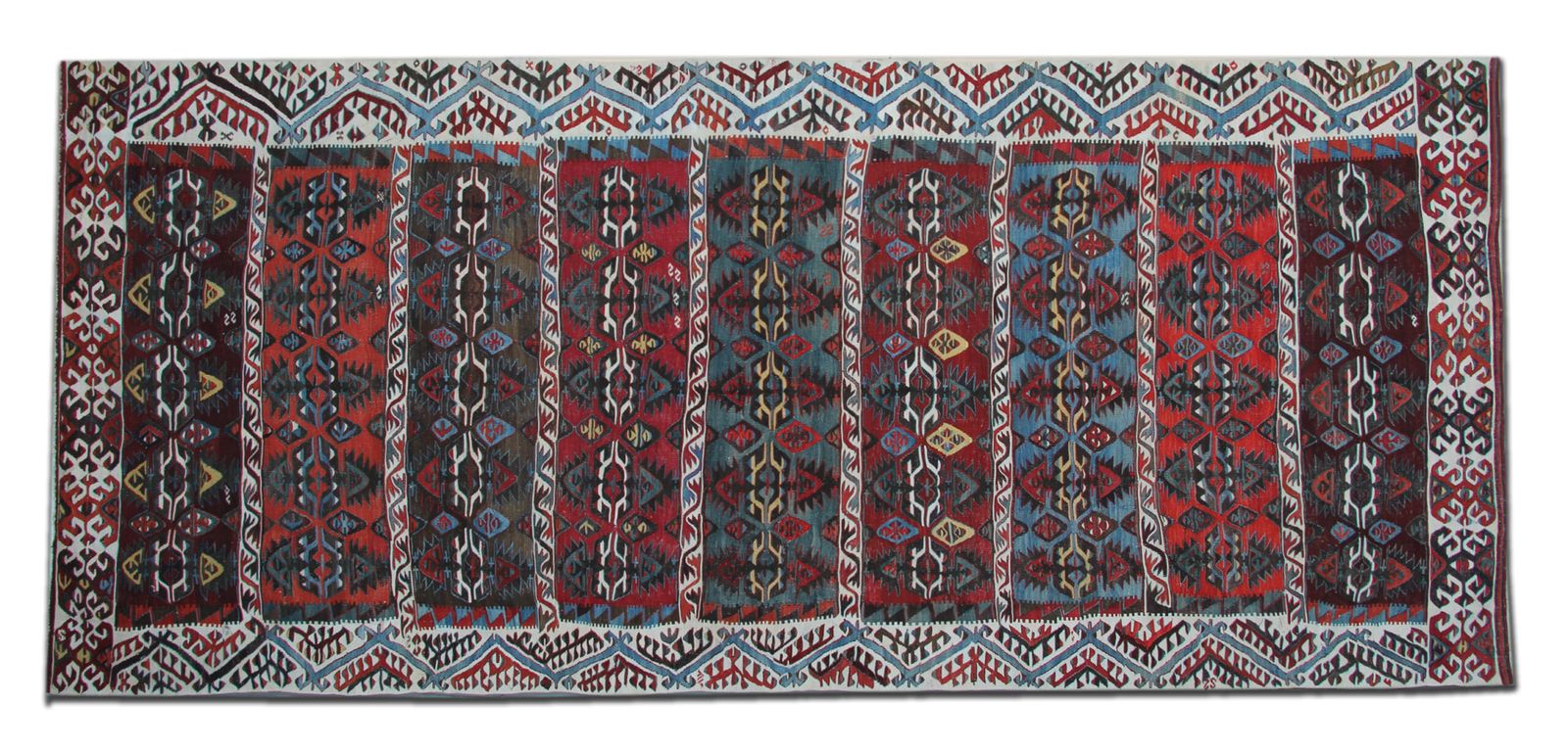 Antique Rug Striped Anatolian Carpet Kilim Rug 175 X 410 Cm photo furniture