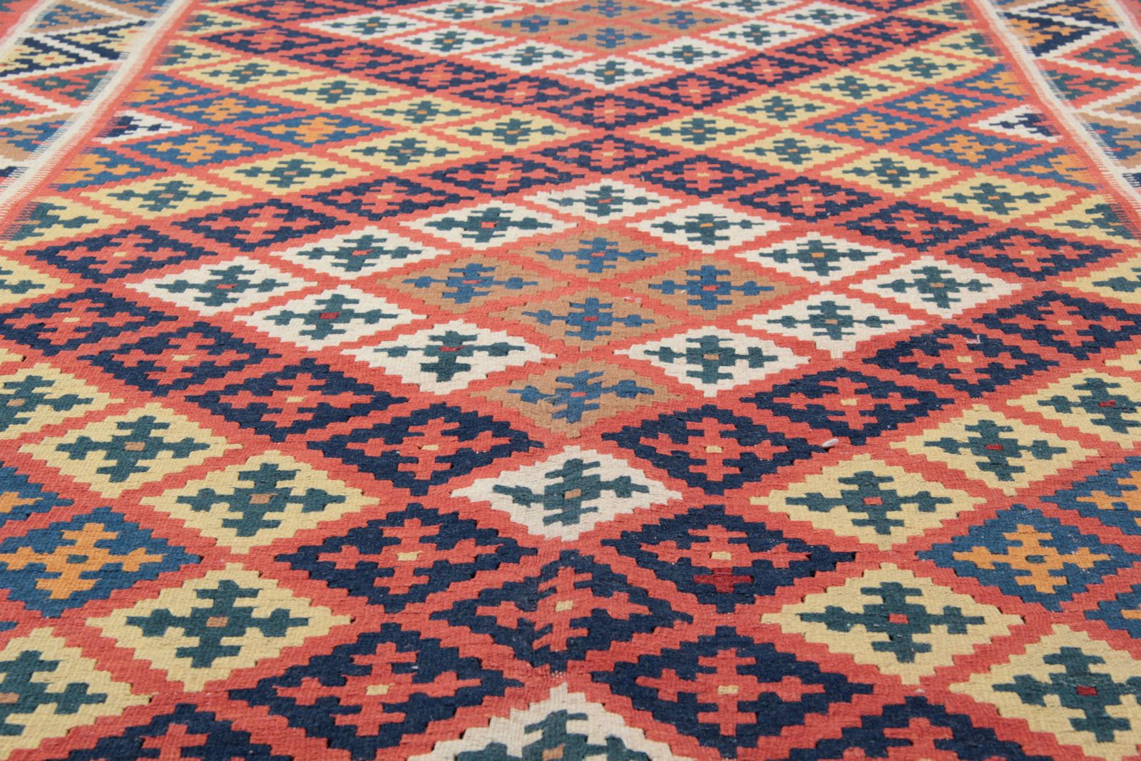 Traditional Antique Turkish Kilim Rug, Handwoven Geometric Flat Weave Rug 147x300 Cm photo 1990.0