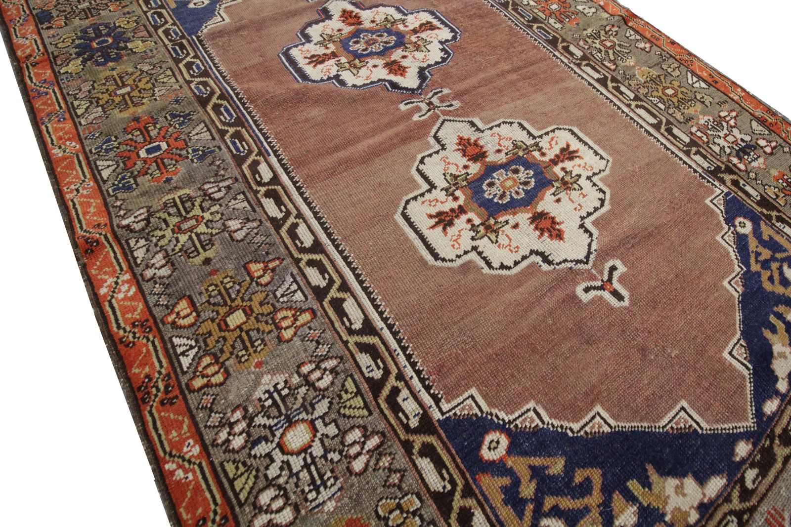Antique Rugs Turkish Small Area Rug, Wool Carpet 128x187cm photo for sale
