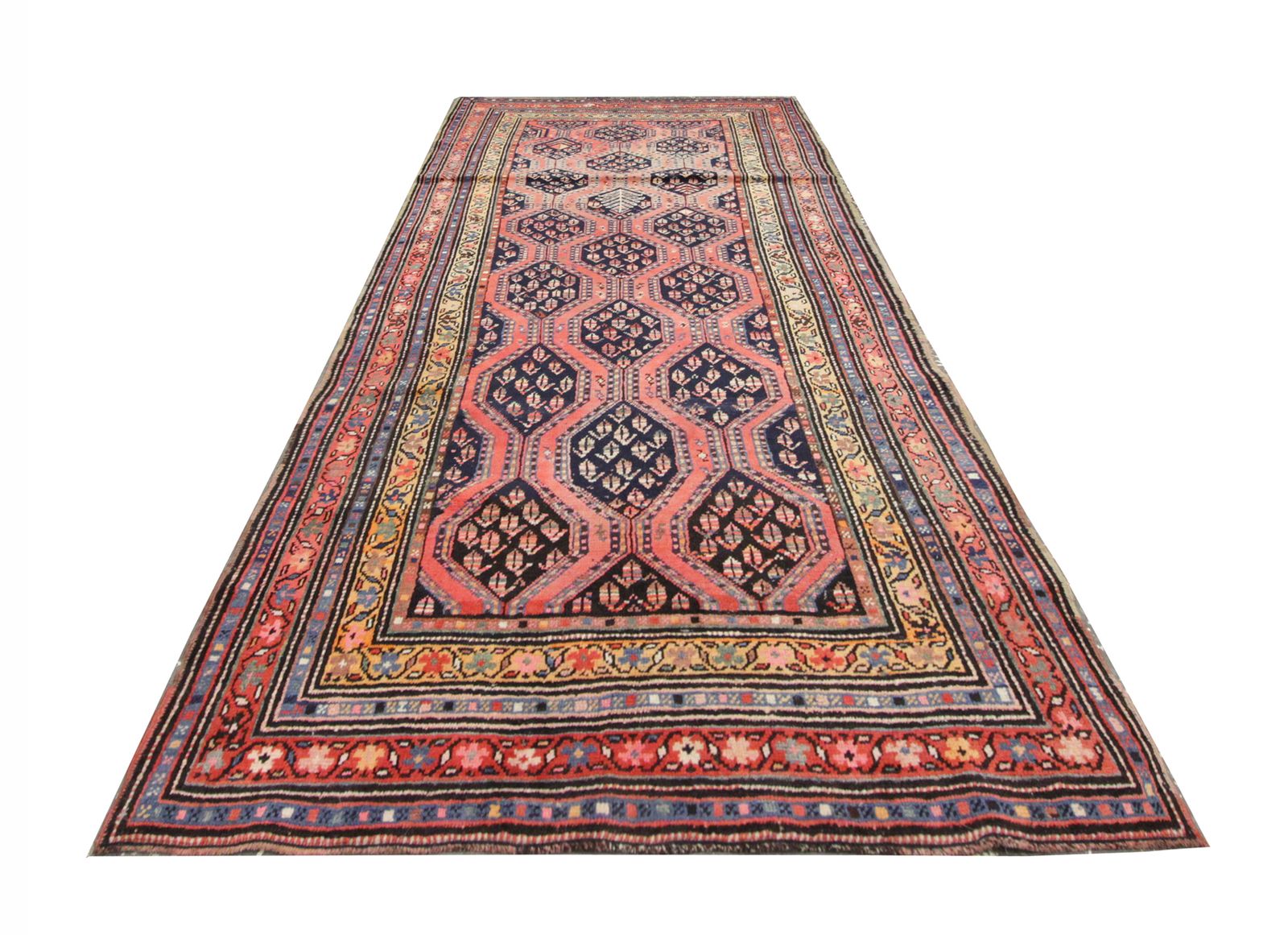 Handwoven Rare Caucasian Antique Karabagh Rug, Oriental Wool C Arpet  107x230 Cm photo furniture