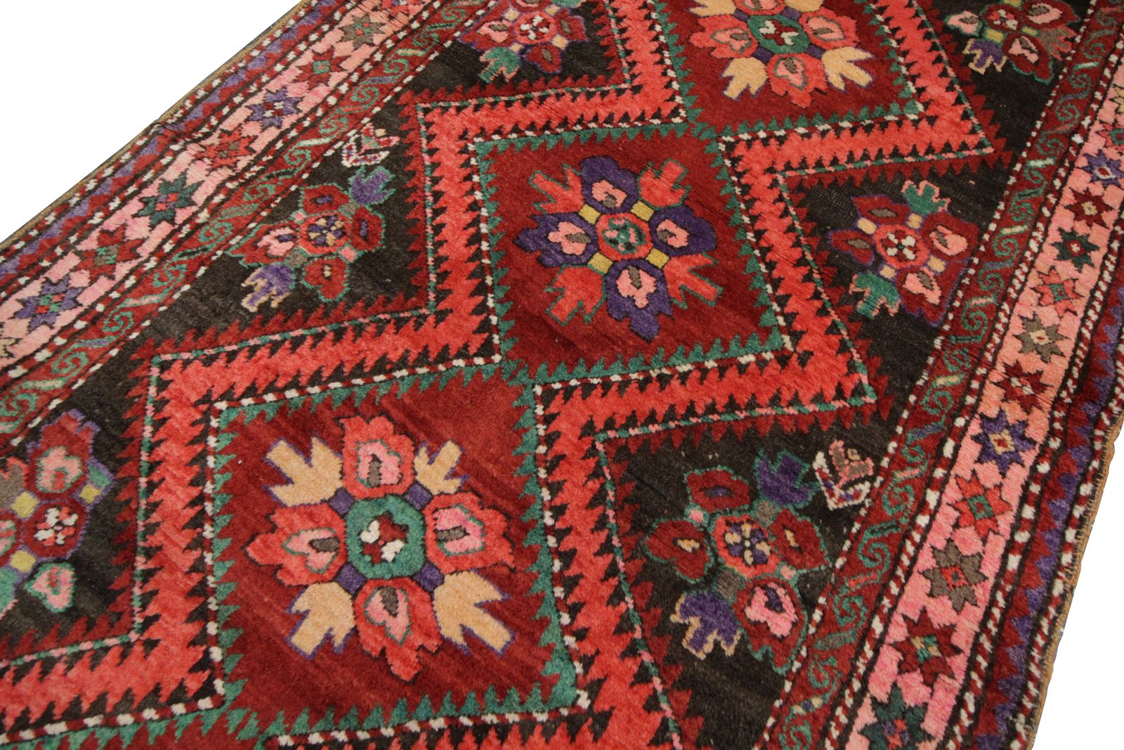 Antique Rugs Karabagh Area Rug, Hand Woven Red Wool Carpet 115x253 Cm photo furniture