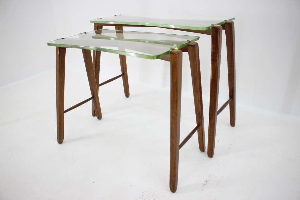 Rare Design Mid Century Organic Wooden Side, Nesting Tables / 1950s photo for sale
