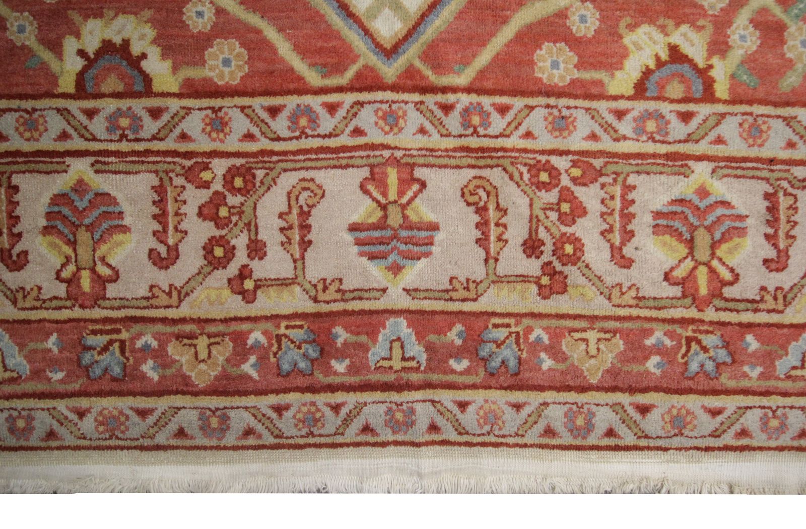Handmade Carpet Turkish Carpet Area Rug, Oriental Orange Cream Wool 154 X 244 Cm photo vinterior