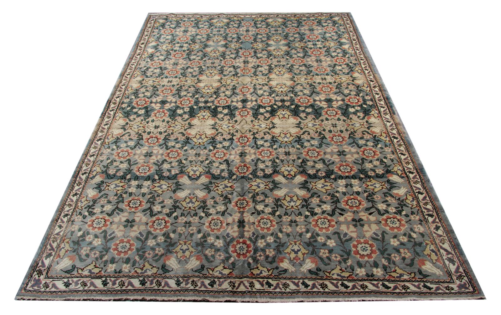 Oushak Antique Rugs, Green Wool Handmade Carpet Turkish 187x283cm photo furniture