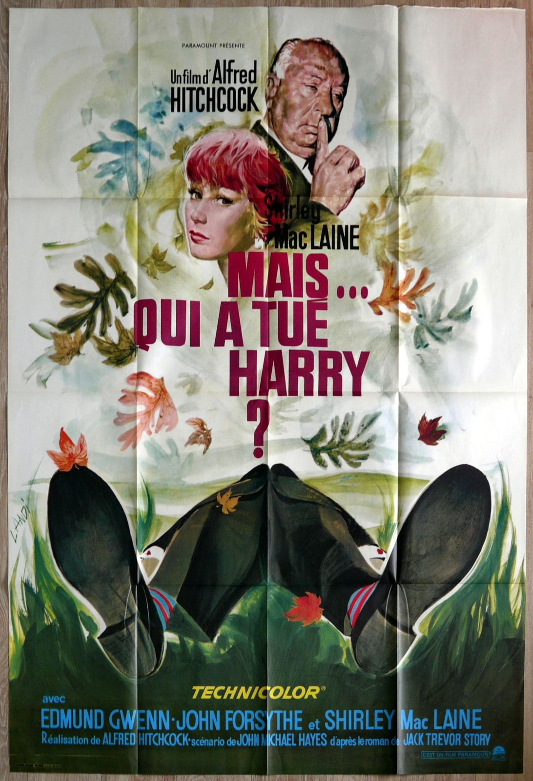 Movie Poster "The Trouble With Harry" Alfred Hitchcock photo furniture