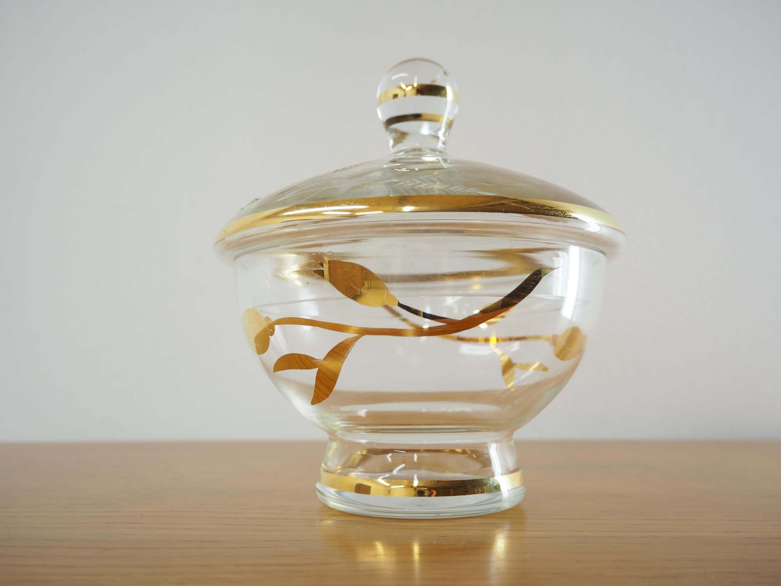 Mid Century Glazen Suikerpot Van Bohemia Crystal, Tsjecho Slowakije, Ca. Jaren 1950 photo for sale