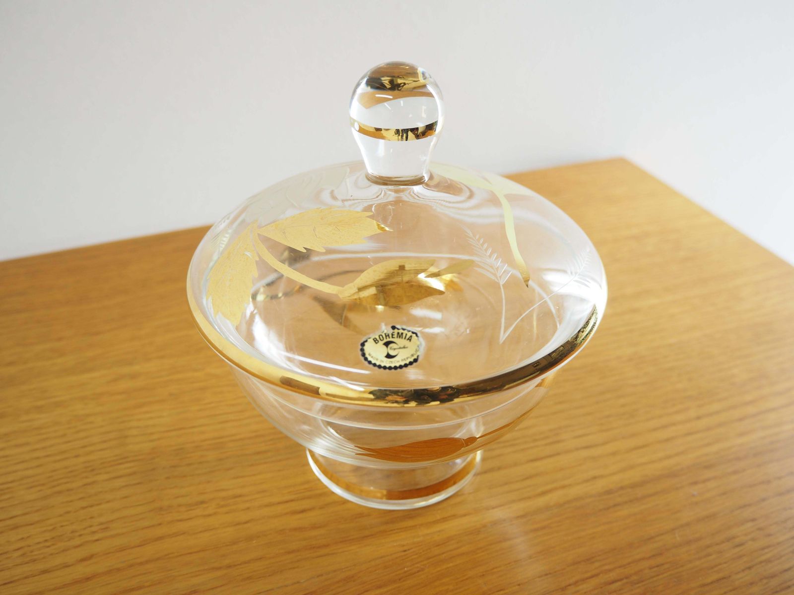 Mid Century Glazen Suikerpot Van Bohemia Crystal, Tsjecho Slowakije, Ca. Jaren 1950 photo vinterior