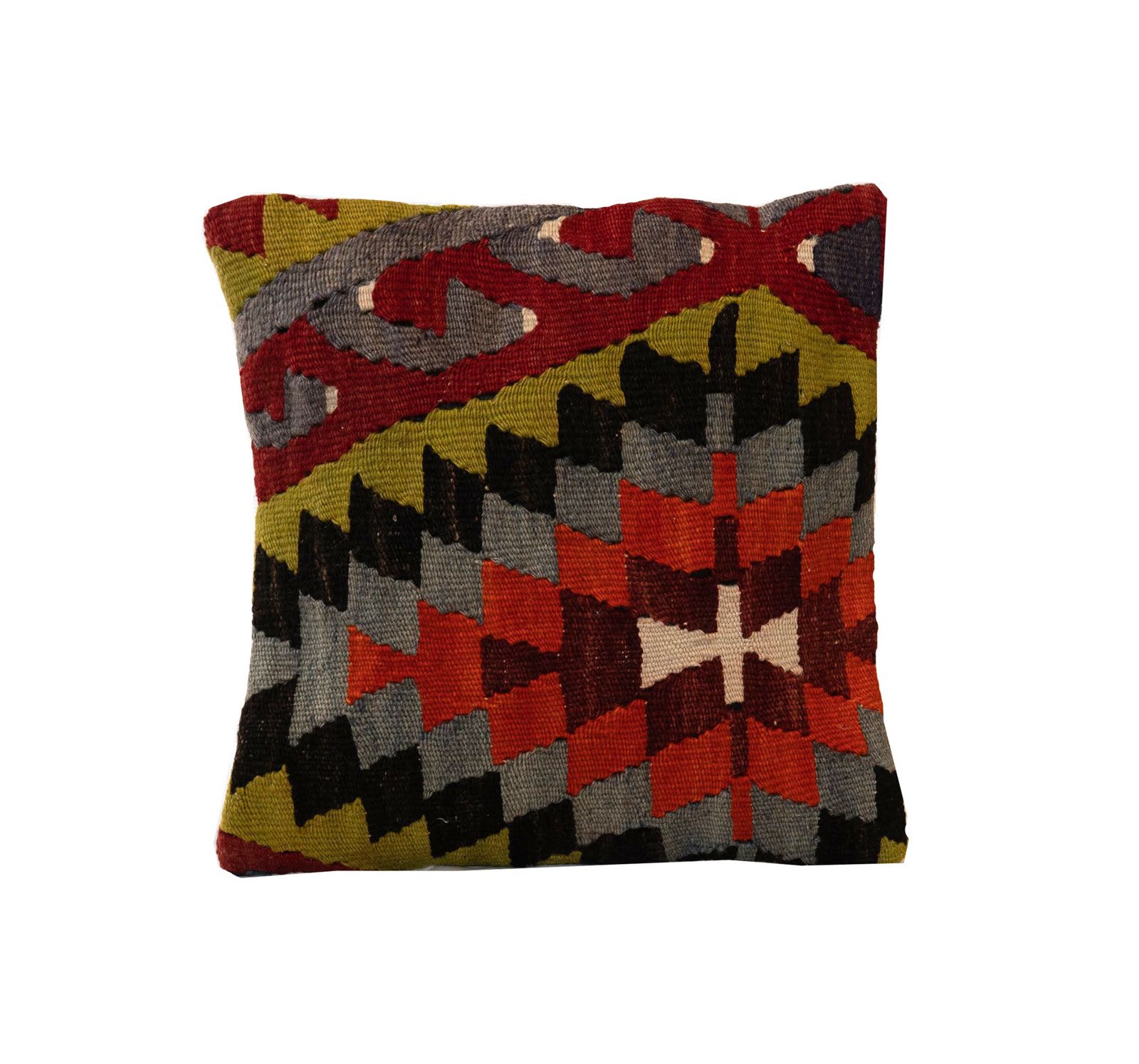 Traditional Geometric Turkish  Kilim Cushion Cover, Oriental Wool Scatter Cushion