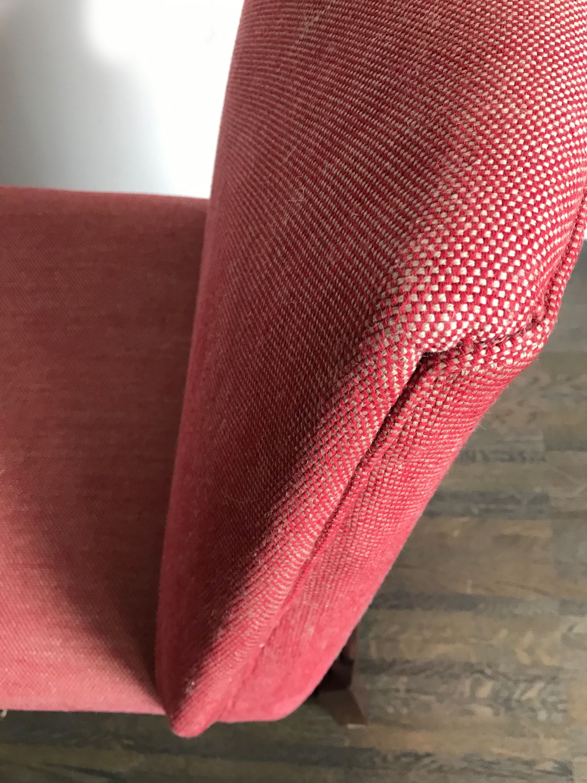 photo buy Couple Of Italian Midcentury Modern Design Red Armchairs, 1950s