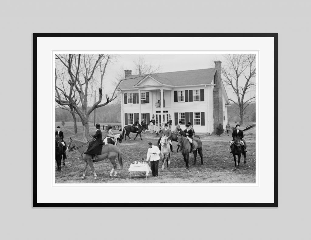 Slim Aarons 'Missouri Hunt' 1955 Oversize Silver Gelatin Print Framed In Black