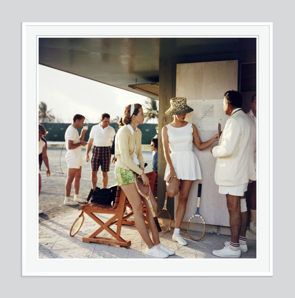 Slim Aarons 'Tennis In The Bahamas' Circa 1957 Oversize C Type Print Framed In White