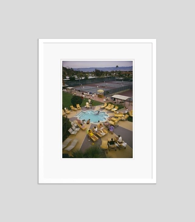 Slim Aarons 'Relaxing At The Club' Circa 1970 C Type Print Framed In White