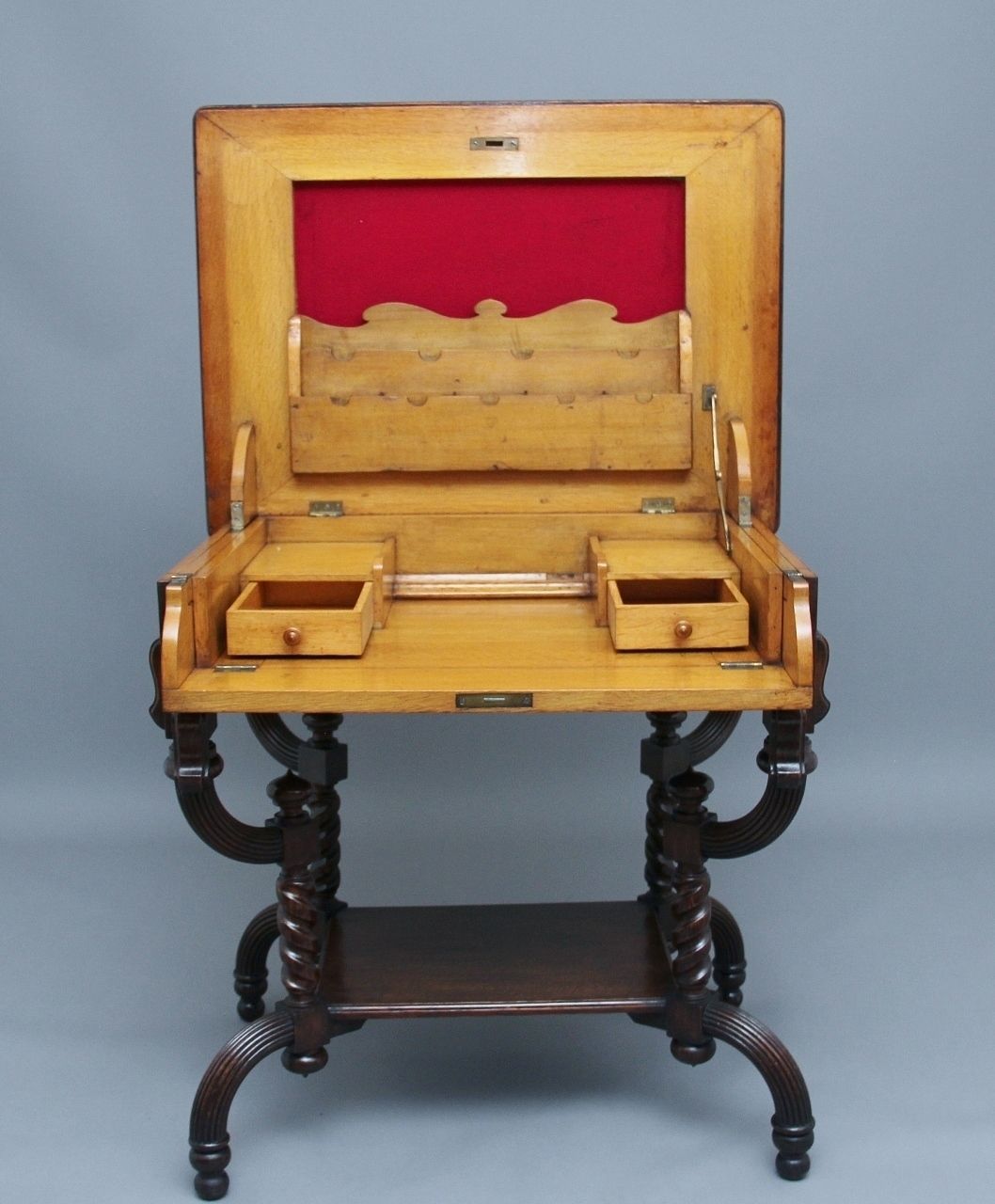 Early 20th Century Metamorphic Oak Desk photo Furniture