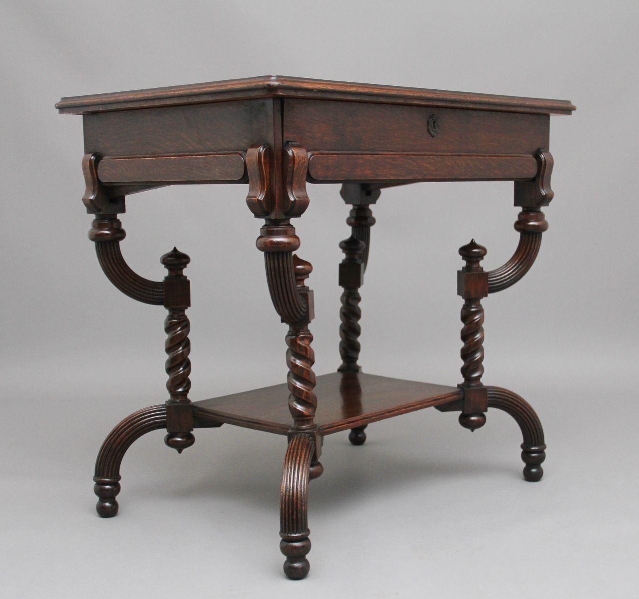 Early 20th Century Metamorphic Oak Desk photo vintage