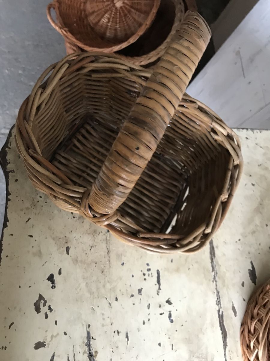 Wicker Baskets, 1960s, Set Of 3 photo Home Decor