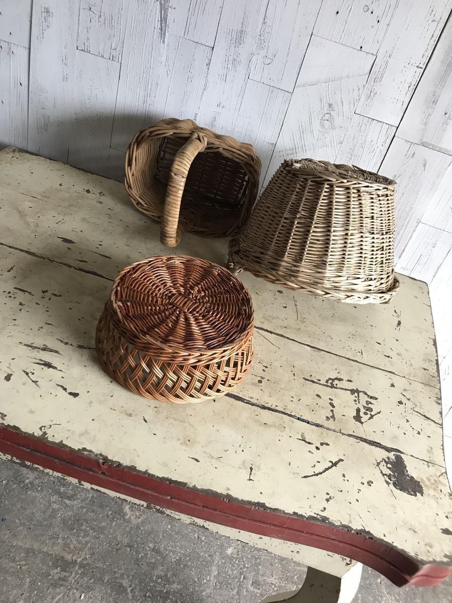 Wicker Baskets, 1960s, Set Of 3 photo 512.0