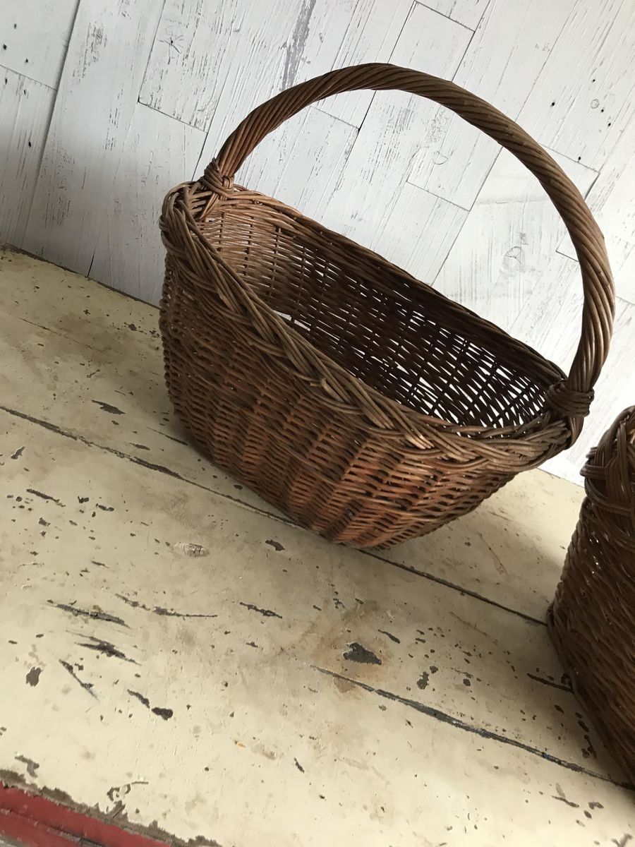 Wicker Baskets, 1960s, Set Of 2 photo for sale