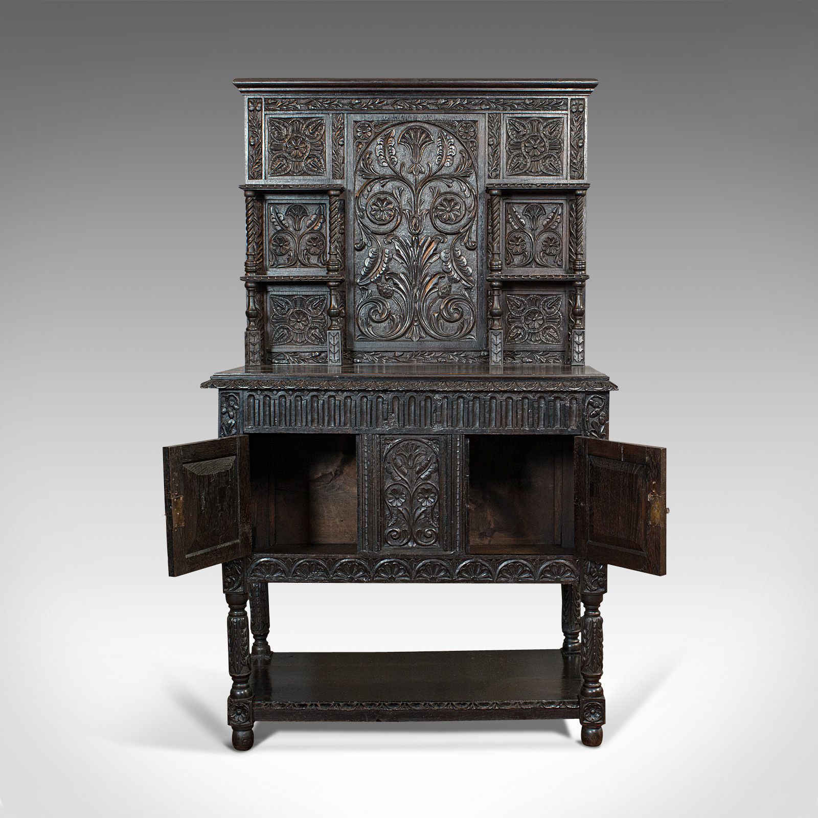 Antique Charles II Revival Dresser, English, Oak, Sideboard, Victorian C.1880 photo for sale