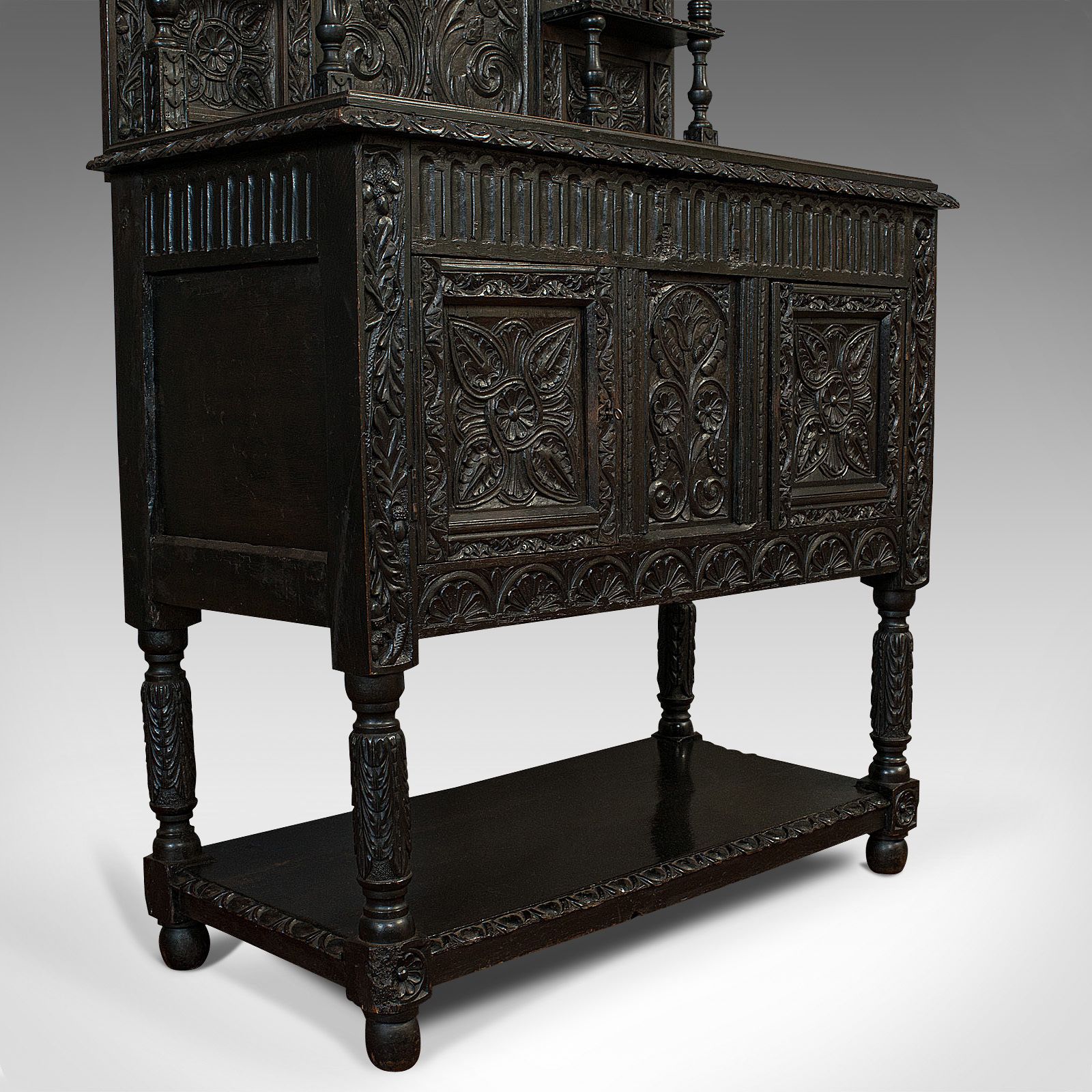 1750.0 Antique Charles II Revival Dresser, English, Oak, Sideboard, Victorian C.1880 photo