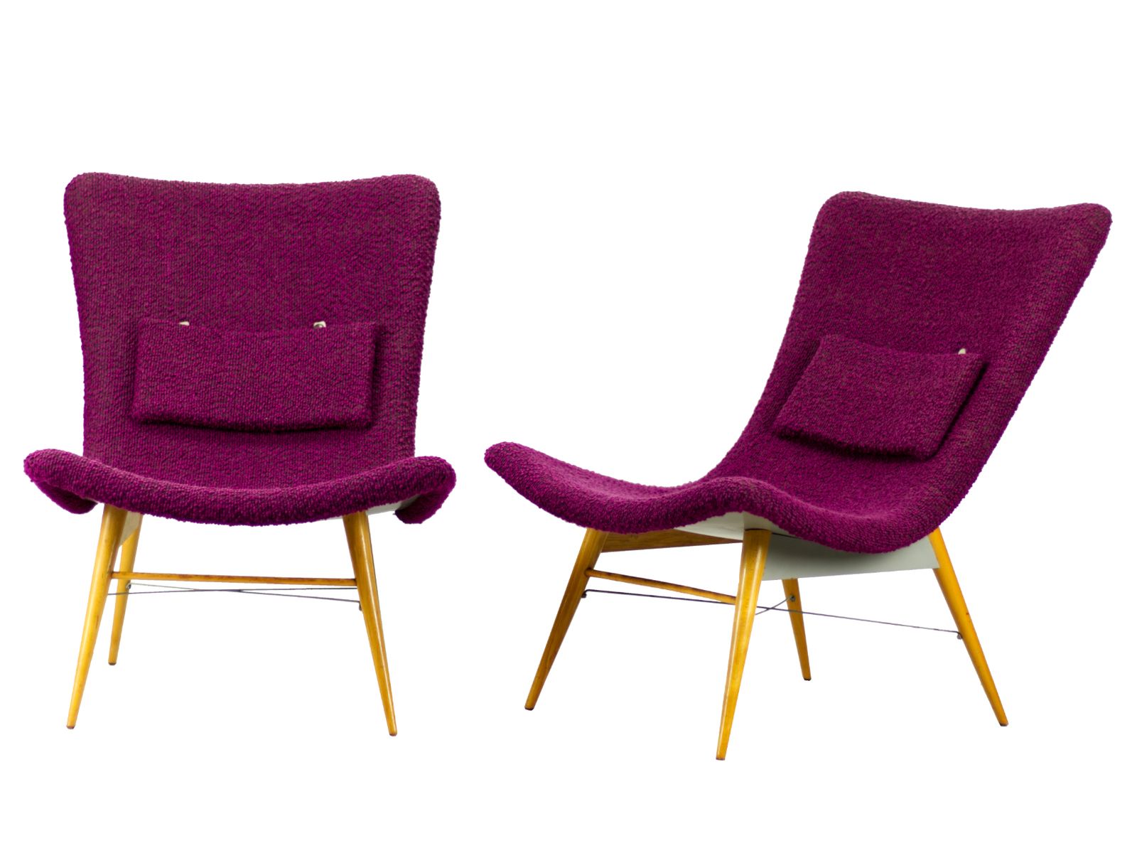 Mid Century Lounge Chairs By Miroslav Navrátil For český Nábytek, Czechoslovakia, 1960s