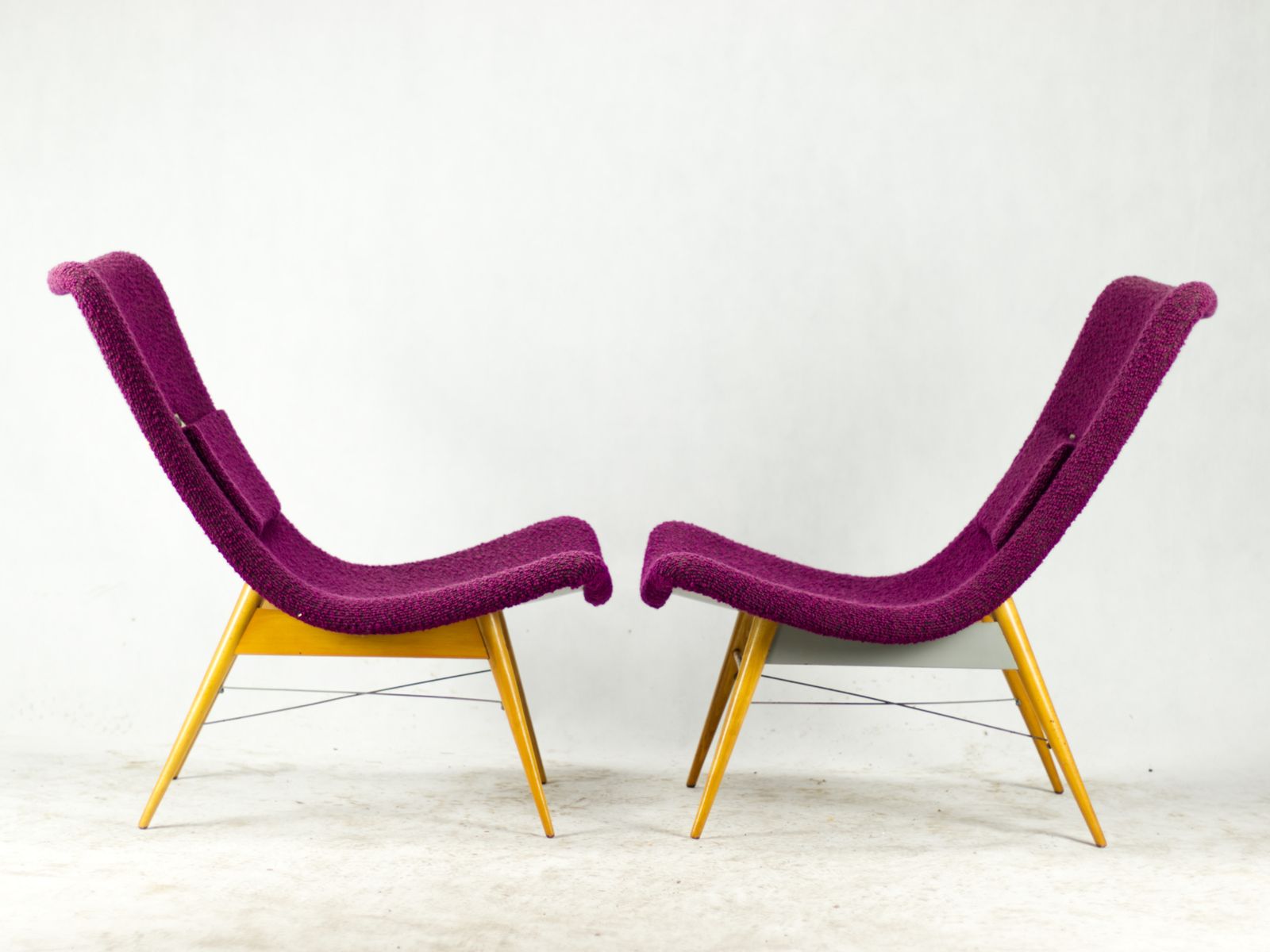 Mid Century Lounge Chairs By Miroslav Navrátil For český Nábytek, Czechoslovakia, 1960s photo for sale