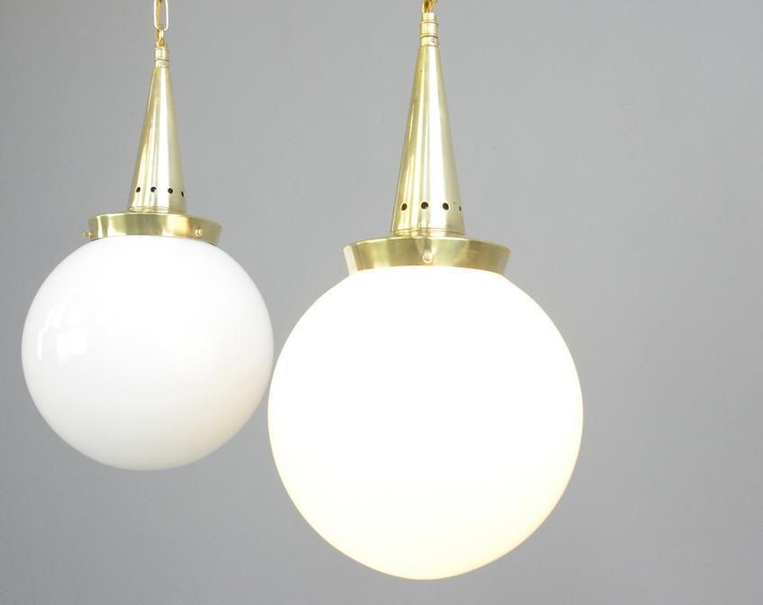 Opaline Pendant Lights By Marianne Brandt For Schwintzer & Gräff photo vintage