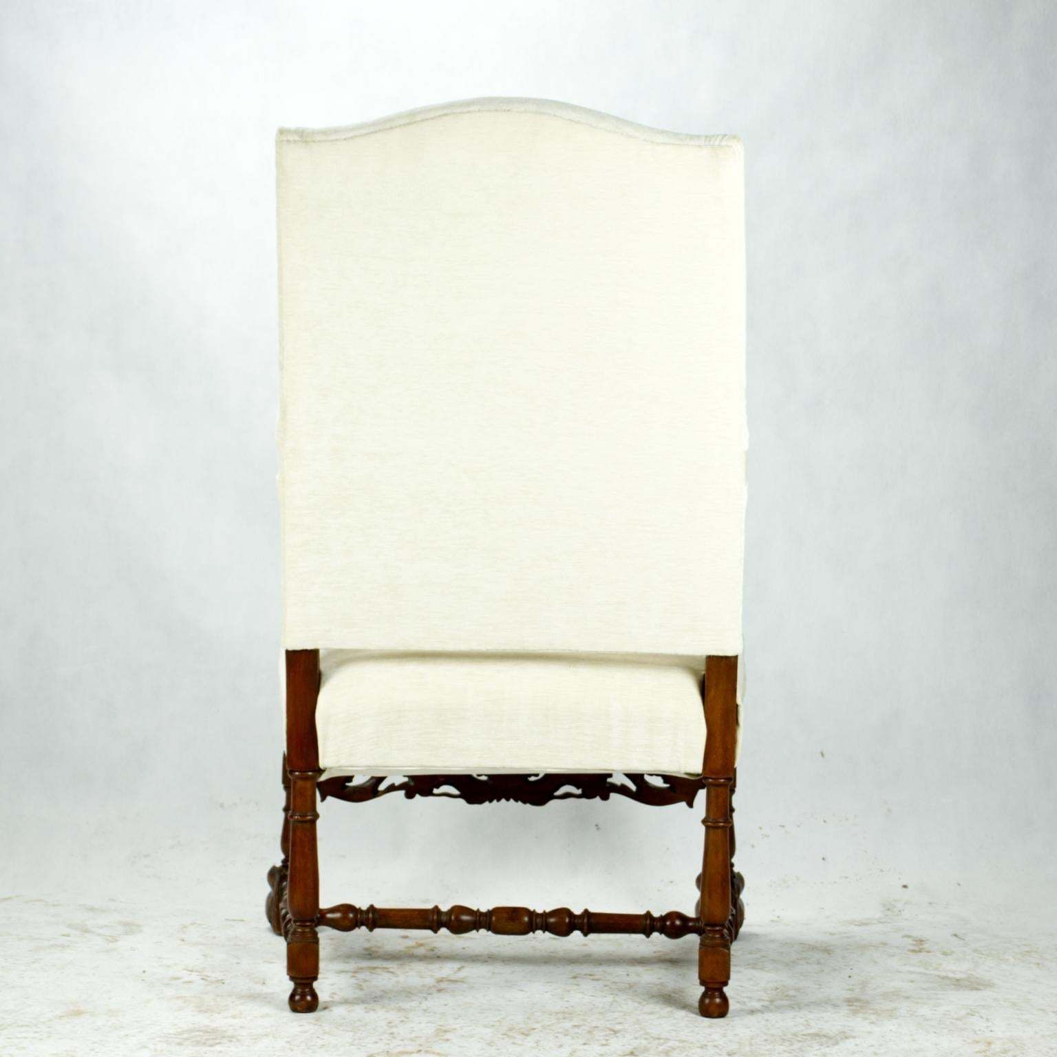Antique Hand Carved Louis XIII Highback Armchair, 19th Century photo Furniture