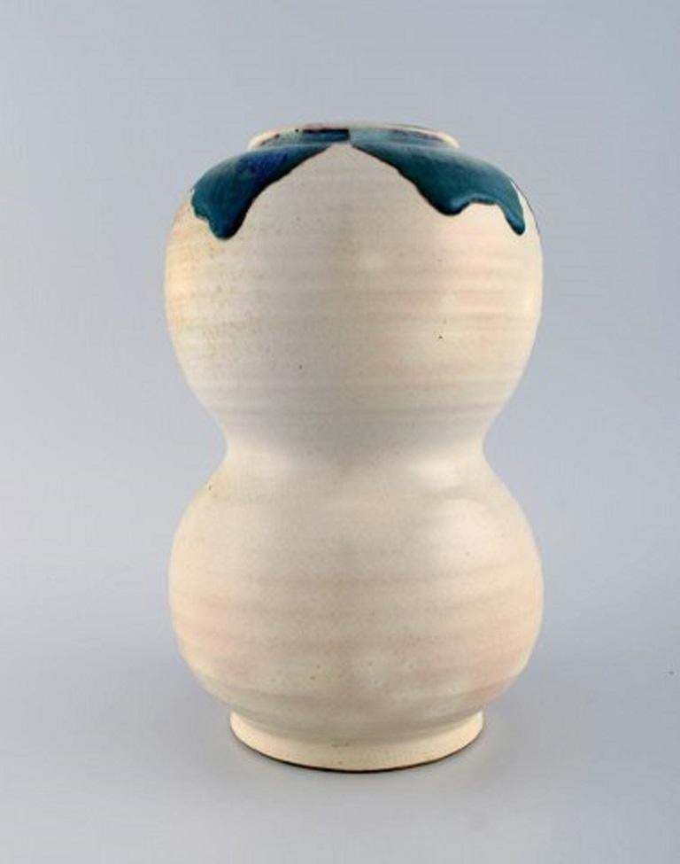 European Studio Ceramist, Large Unique Vase In Glazed Ceramics, 1980s photo for sale