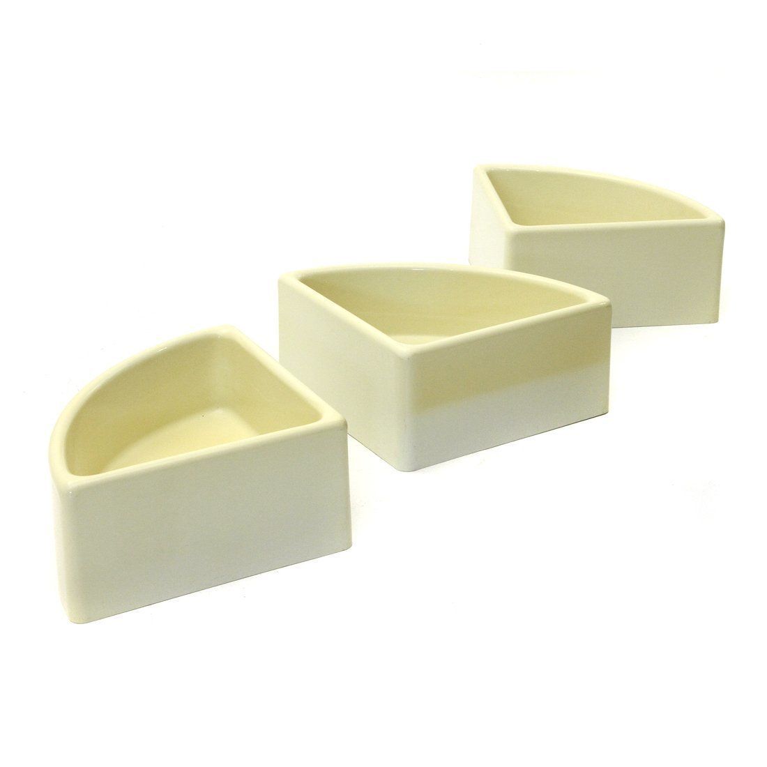 White Plaster Corner Flower Pots From Elco, 1970s, Set Of 3 photo furniture