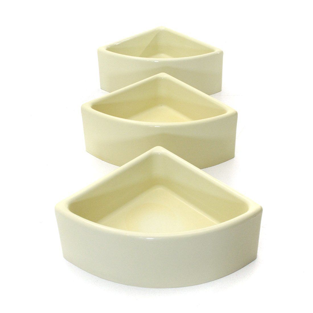 White Plaster Corner Flower Pots From Elco, 1970s, Set Of 3 photo buy