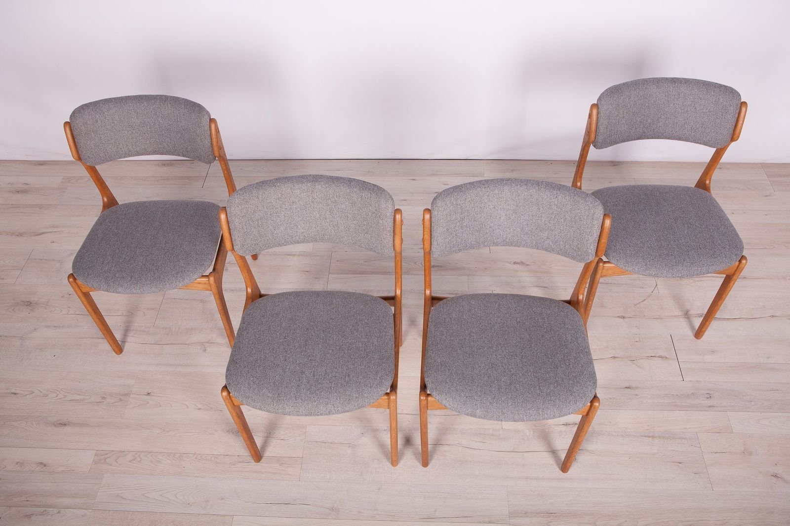 Model 49 Oak Dining Chairs By Erik Buch For Odense Maskinsnedkeri / Od Furniture, 1960s, Set Of 4 photo for sale
