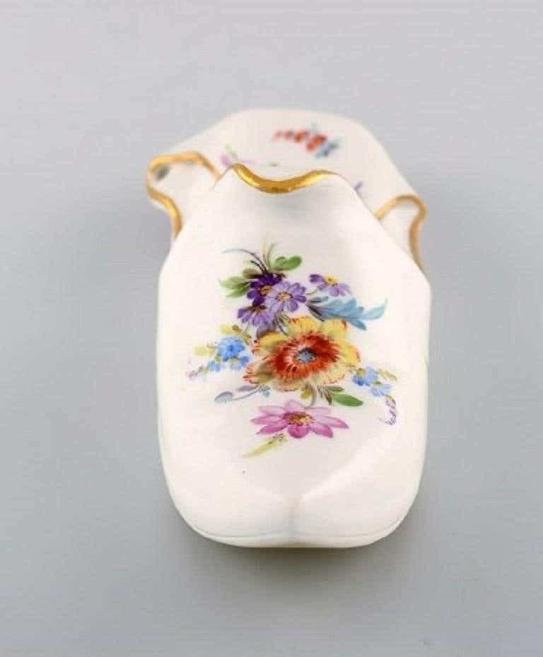 Antik Meissen Slipper In Hand Painted Porcelain With Floral Motifs, 19th Century photo Home Decor