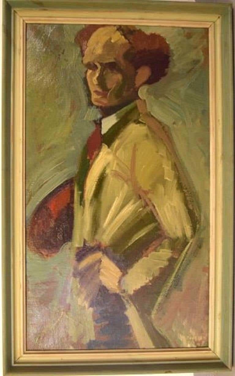 Kurt Thorsén, Sweden, Oil On Canvas, Self Portrait Of The Artist, Dated 1943 photo furniture