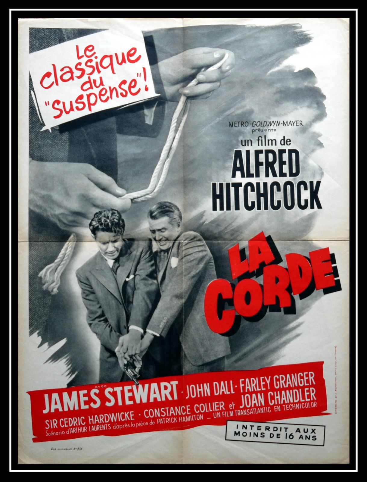 Movie Poster "The Rope" Alfred Hitchcock James Stewart