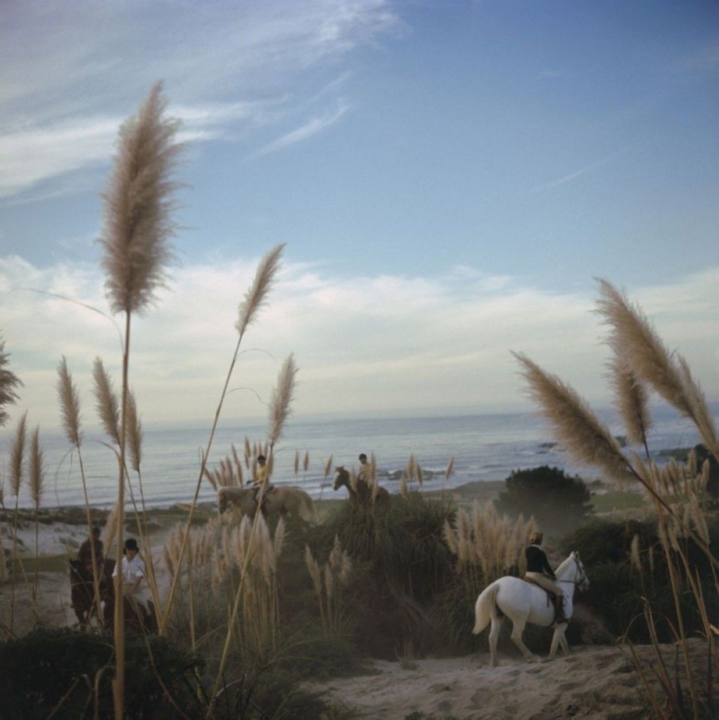 Slim Aarons 'Pebble Beach' 1976 Oversize C Type Print Framed In White photo furniture