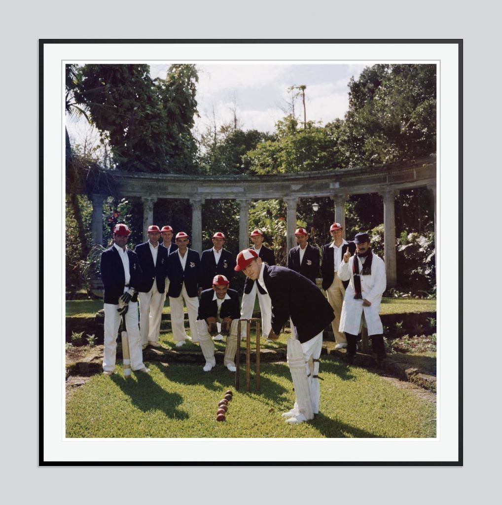Slim Aarons 'Dapper Cricketers' 1957 Oversize C Type Print Framed In Black