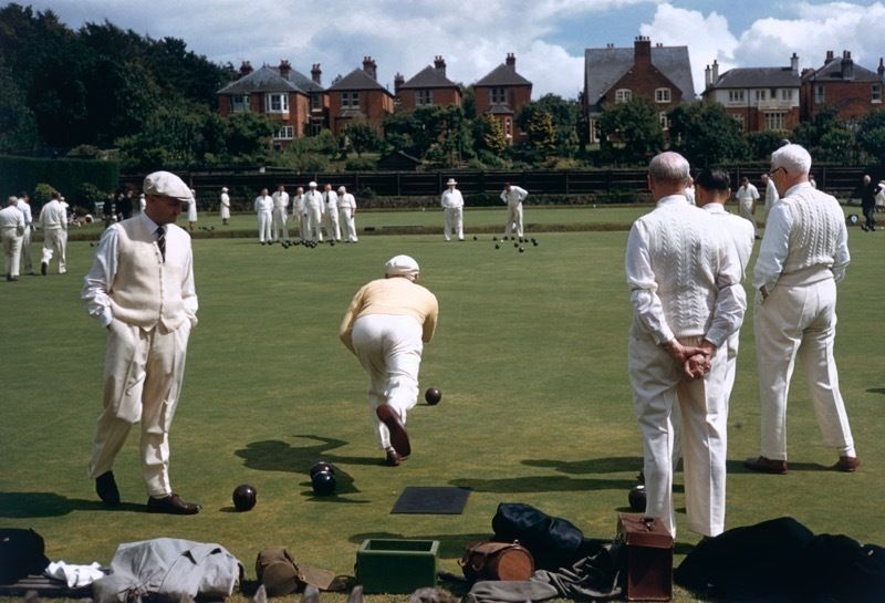 Slim Aarons 'Bowling Green' 1955 Oversize C Type Print Framed In Black photo furniture