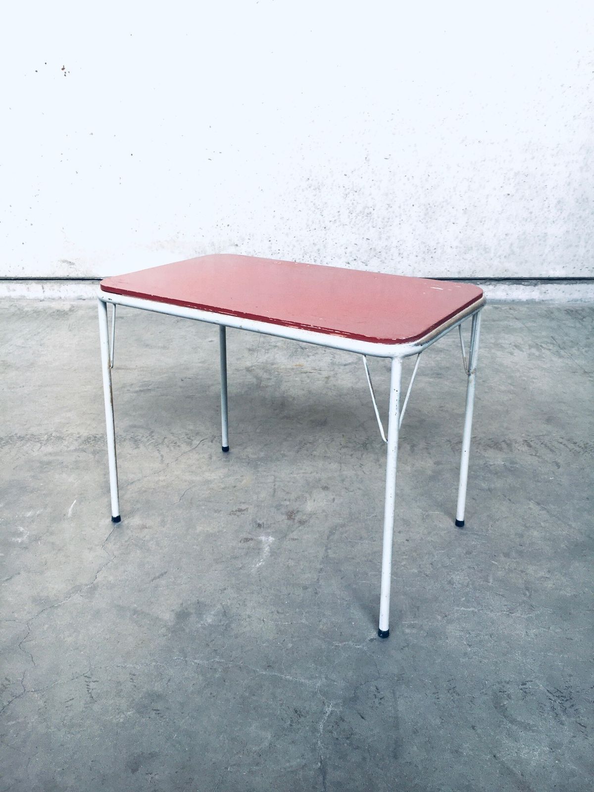 Dutch Design 2 Kitchen Chairs & Side Table By Lemafa Den Haag, 1950s photo vintage