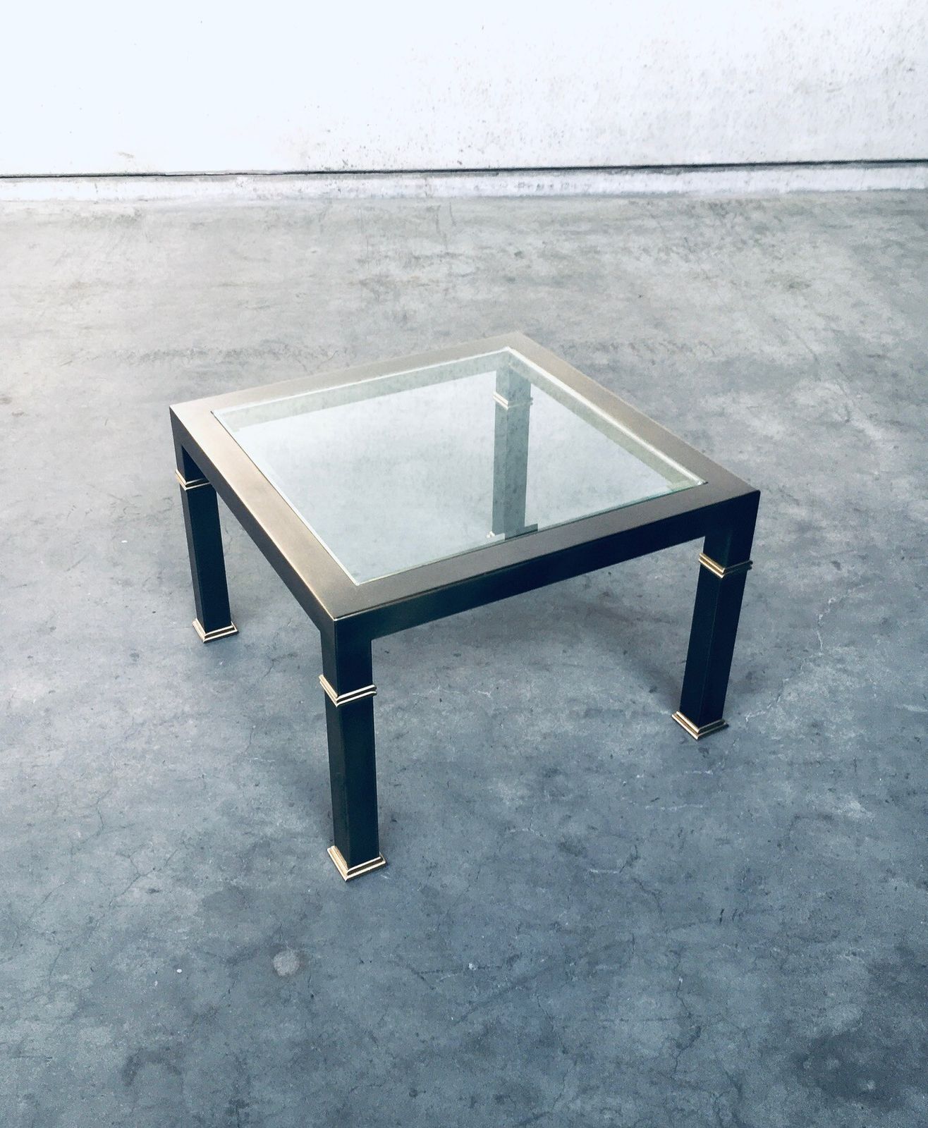 Post Modern Design Brushed Metal Coffee Table By Belgo Chrom 1980s photo furniture