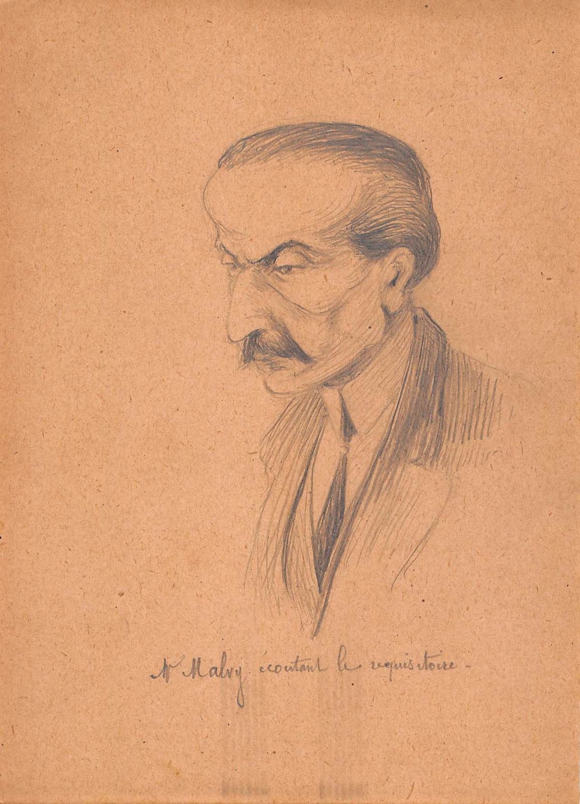 Series Of 13 Courtroom Drawings II Ird Republic The Malvy Case photo Art