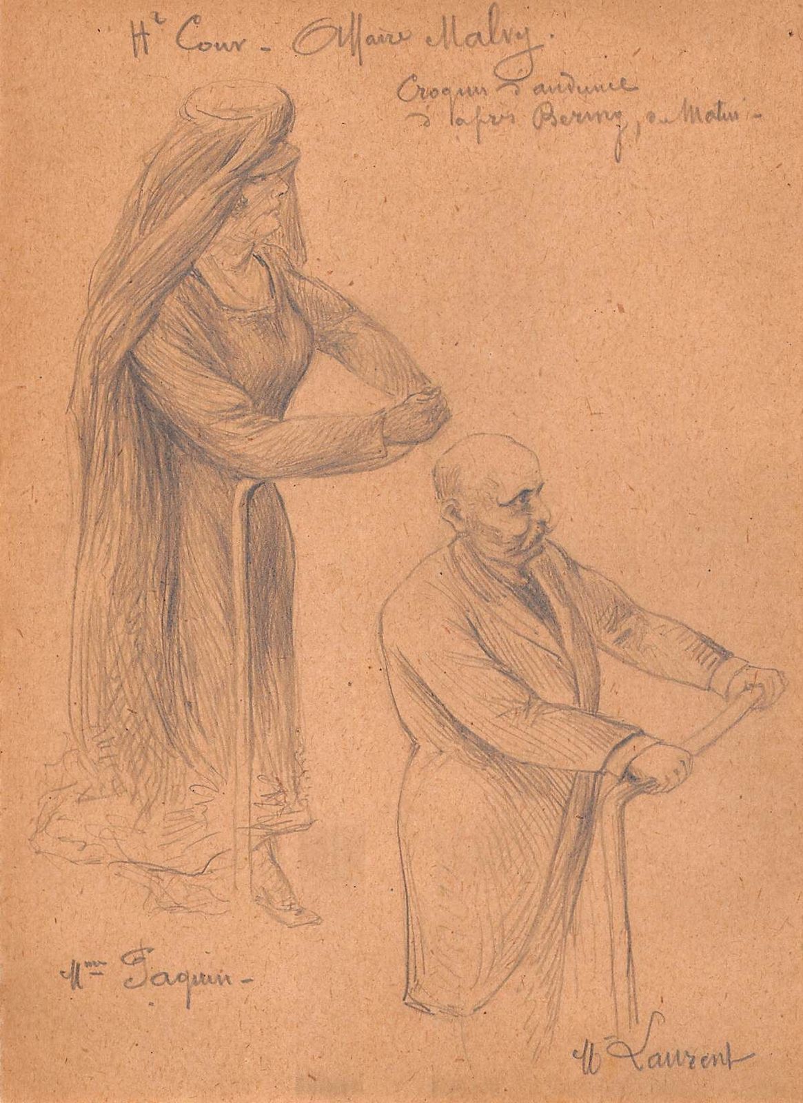 Series Of 13 Courtroom Drawings II Ird Republic The Malvy Case