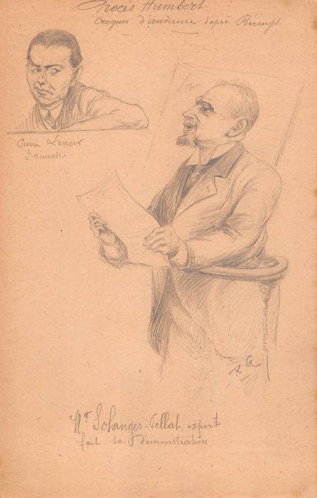 photo for sale Series Of 12 Courtroom Drawings II Ird Republic The Humbert Case