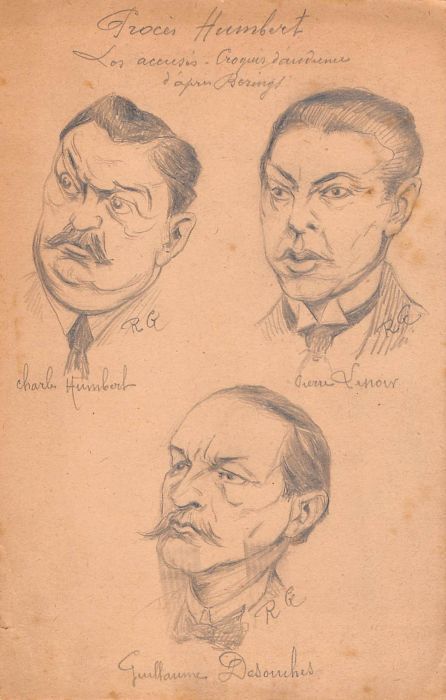 Art Series Of 12 Courtroom Drawings II Ird Republic The Humbert Case photo