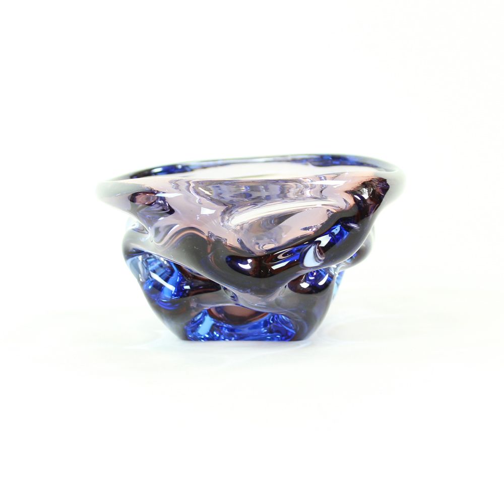 Art Glass Bowl In Blue By Jan Beranek For Skrdlovice, Czechoslovakia, Circa 1960 photo Home Decor