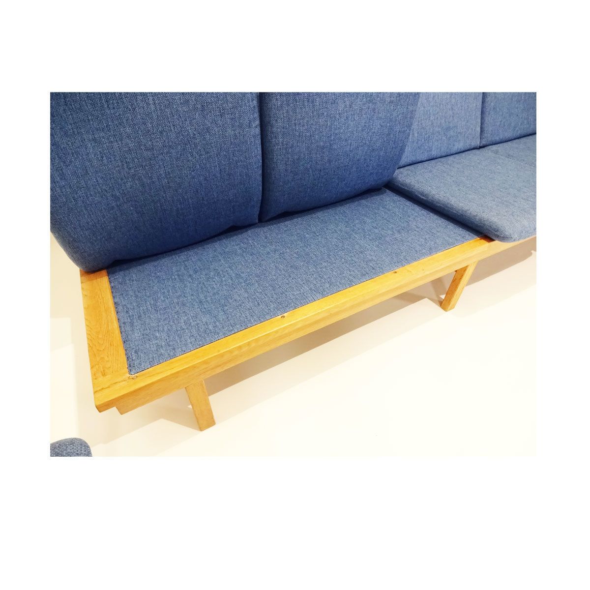 Danish Mid Century Børge Mogensen 4 Seater Oak Bench Sofa And Two Armchairs. photo Furniture