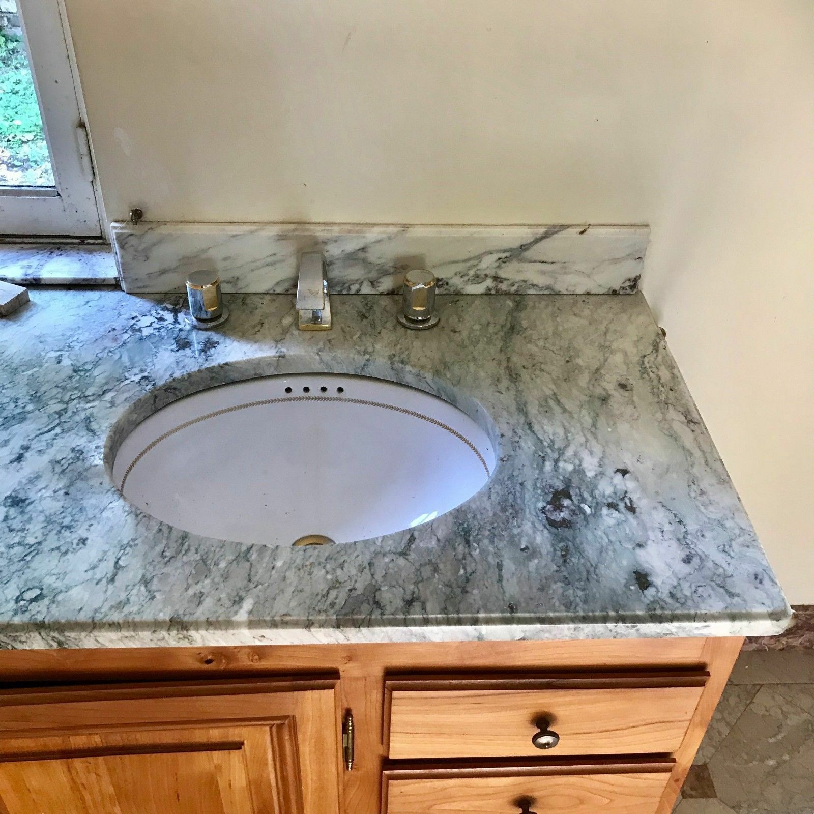 Double Washbasin Cabinet Marble Top Bathroom Cabinet photo buy