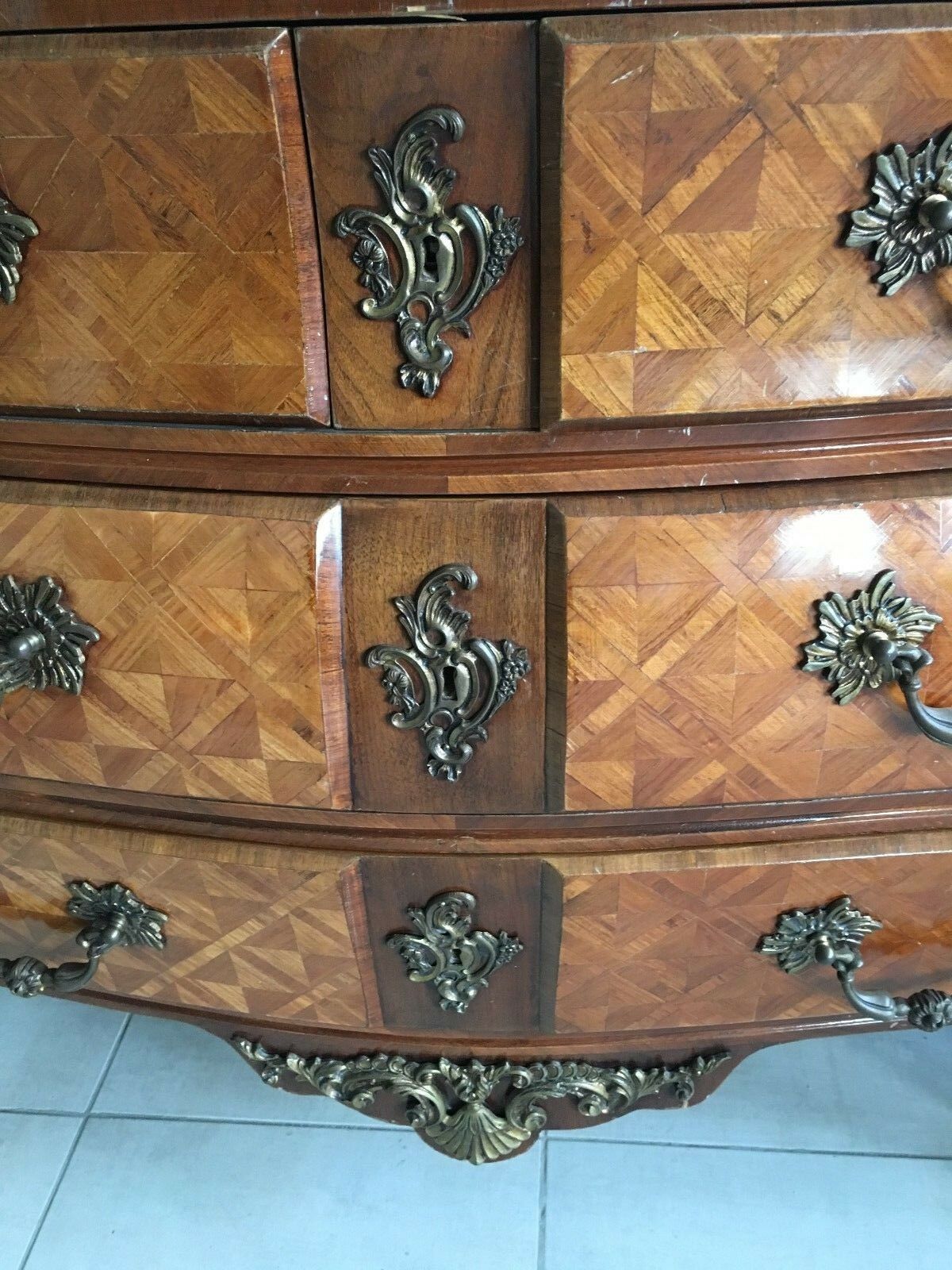 2509.3 Louis XIV Style Tomb Chest Of Drawers Marquetry Chest Of Drawers Curved Chest Of Drawers Desk photo